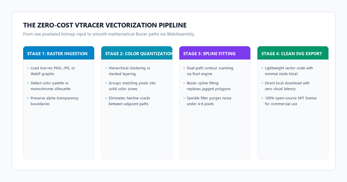 The Zero-Cost VTracer Vectorization Pipeline