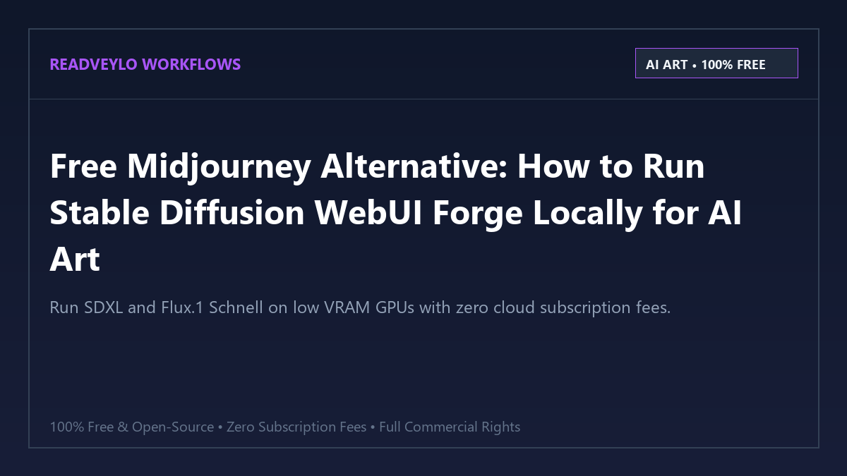 Free Midjourney Alternative Stable Diffusion WebUI Forge Banner