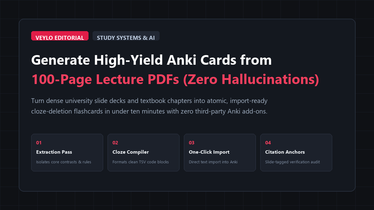 How to Generate High-Yield Anki Cards from 100-Page Lecture PDFs with AI