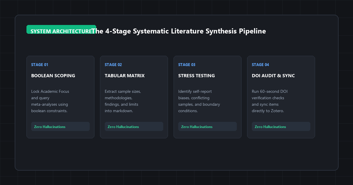 The 4-Stage Systematic Literature Synthesis Pipeline