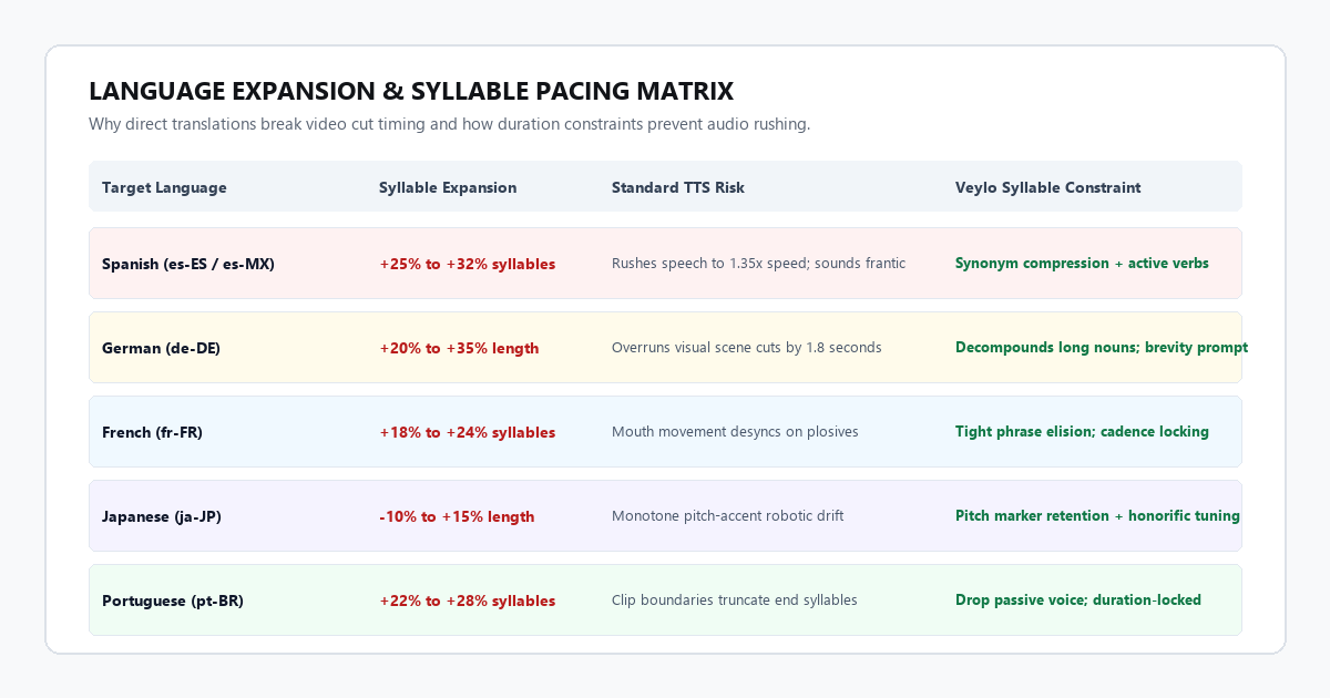 Language Expansion and Syllable Pacing Matrix